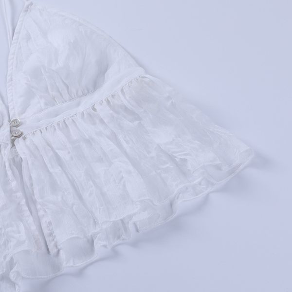 Summer Polyester Halter Women Crop Top White Black