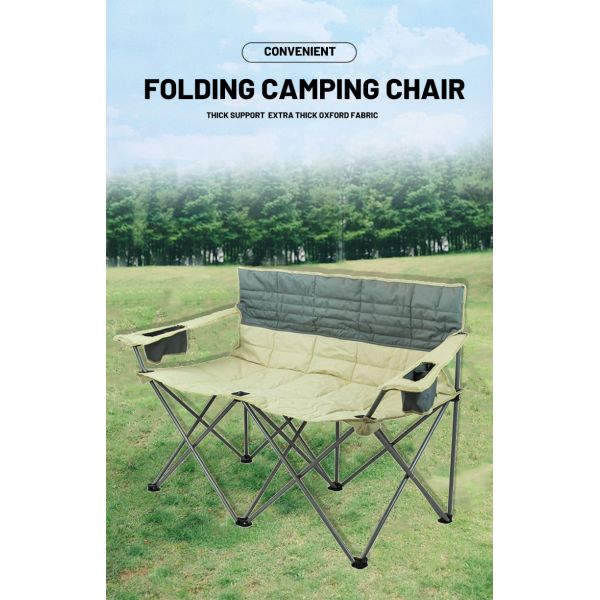 110x57x87cm Folding Camping Chair 600D Polyester Camping Outdoor Double Chair