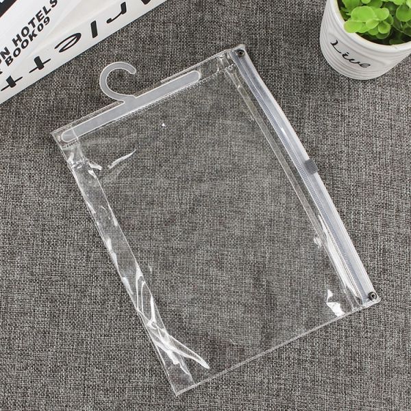 clear plastic PVC slider zipper garments packing bags with hanger