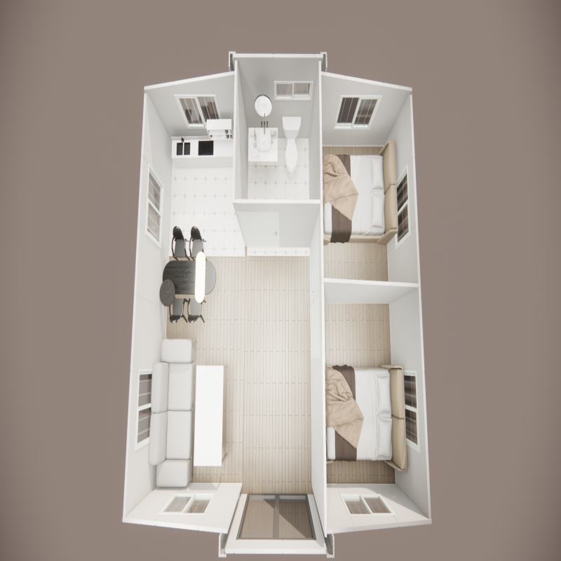 Customizable Assemble Steel Structure Prefab Container House with Bathroom and Kitchen