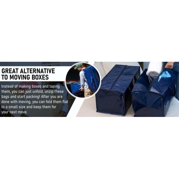 Grocery Shopper, Heavy Duty Large Moving Bags, Backpack Straps Handles, Zippers Storage Totes, storage Boxes