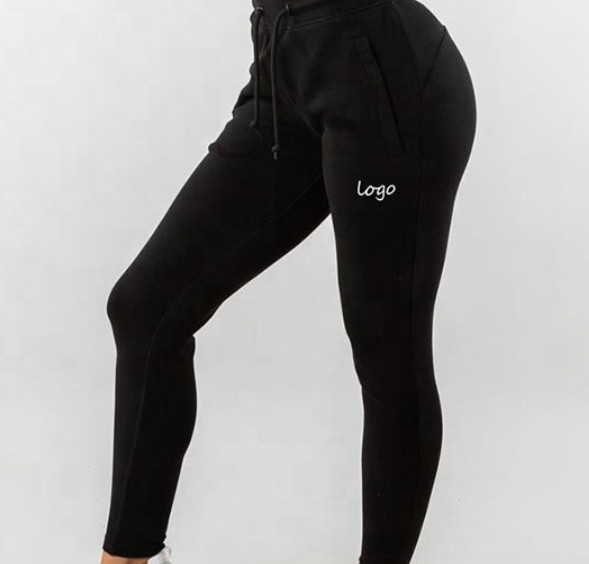 Sweat Wicking Black Breathable Jogger Pants Womens High Waisted Joggers