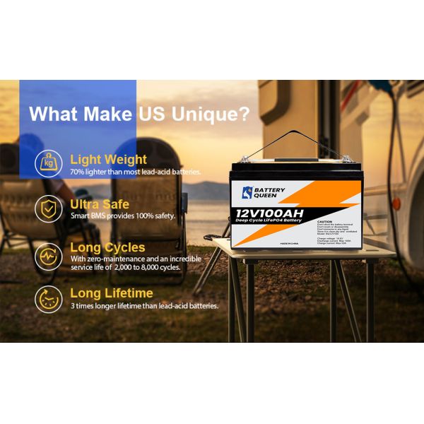 12V 100ah Lifepo4 Lithium Batteries With 10A Charger Free For Solar System EV