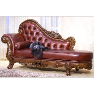 Quality Brown Italian Leather Luxury Chaise Lounge Handcraft for sale
