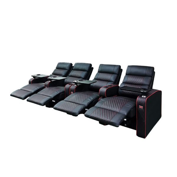 Black Adjustable Footrest Padded Recliner Seat For Living Room