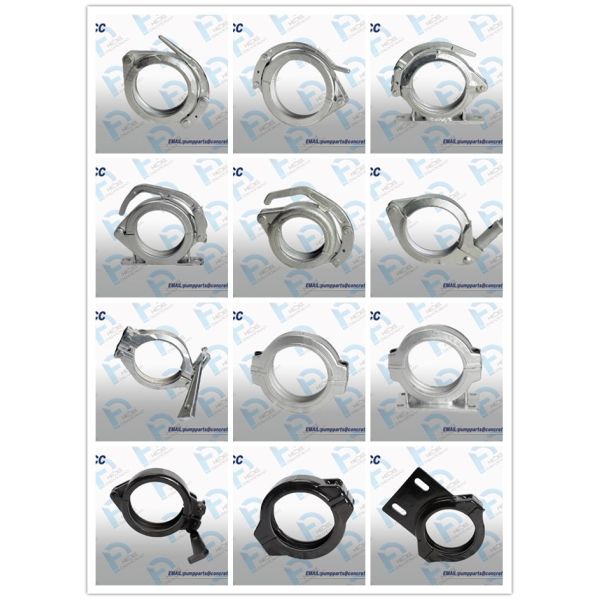 Concrete pump clamp with plate fixable two bolt clamp DN125 clamp forging