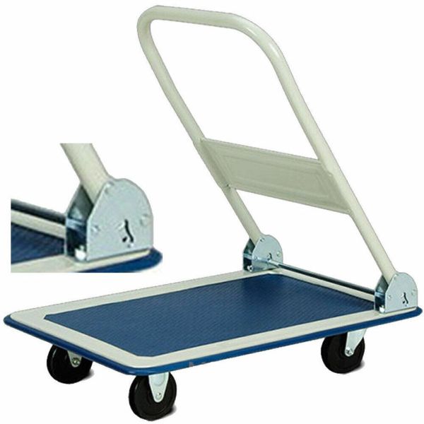 Heavy Duty Folding Platform Cart 150kg Rolling Flatbed Cart Hand Truck Cart