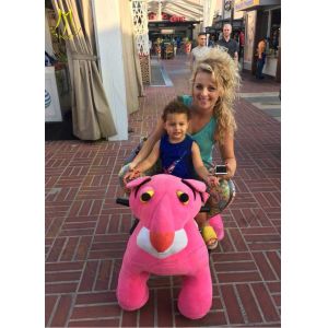 Quality Hansel luna park equipment children game dog walking machine plush motorized animals for sale