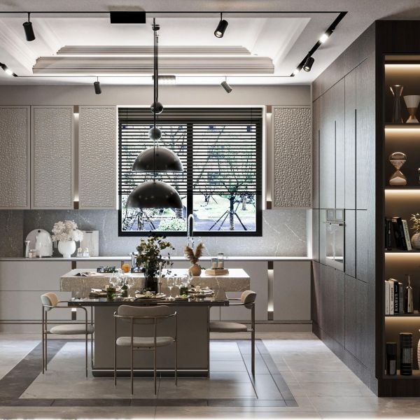 Free Design Custom Wood Veneer Kitchen Cabinet Modern Classic Wood Kitchen Cabinet