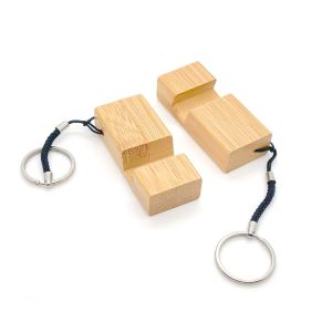 Quality Handmade Wooden Phone Stand Keychain Multi Functional UV Printing for sale