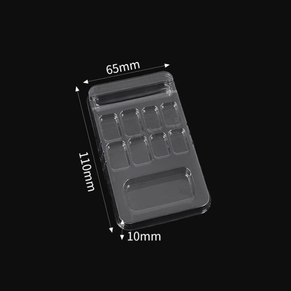 Customized Rectangular Blister False Nail Packaging PET Plastic Fake Nail Packaging