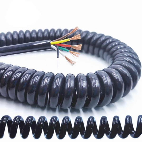 2023 Hot Sale High Quality Spiral Coiled Wire Flexible Retractable Cable