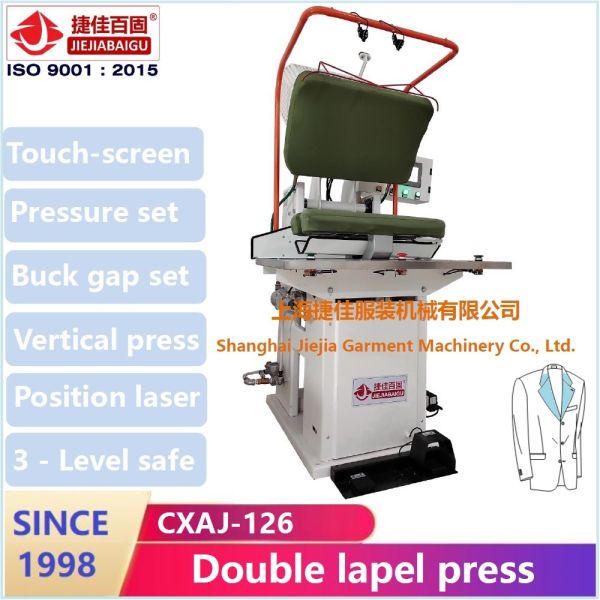 ISO 9001 Suit Jeans Press Machine Touch Screen PLC Double Lapel