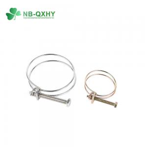 Quality Galvanized Steel Iron Double Wire Hose Clamp 12-130mm for Long-lasting Performance for sale