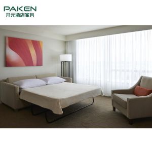 Transformable Wooden Frame Hotel Sofa Bed Suite