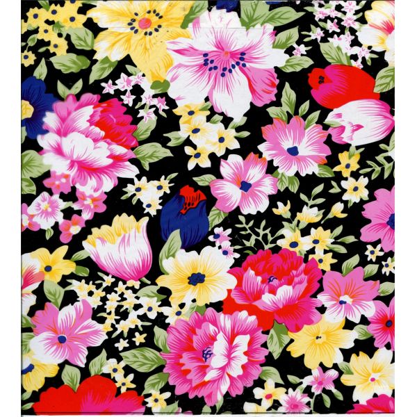 Printed Colorful Flowers PVC PU Synthetic Faux Leather Material