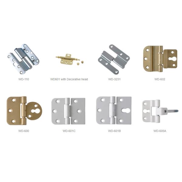 HL 728 Wooden Door Hinges Powder Coated Vertically Adjustable