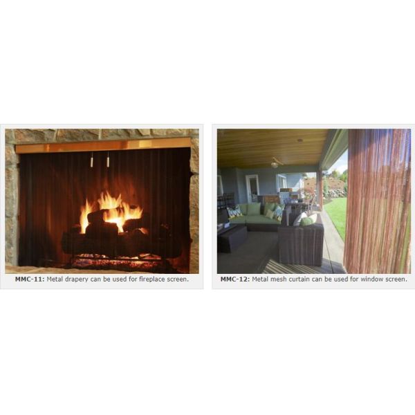 Golden Chain Link 3x3mm Metal Mesh Curtains For Room Dividers Decorative