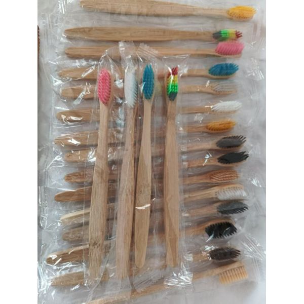 Colorful bamboo handle toothbrush hotel homestay teeth cleaning easy to carry lightweight toothbrush cleaning tools