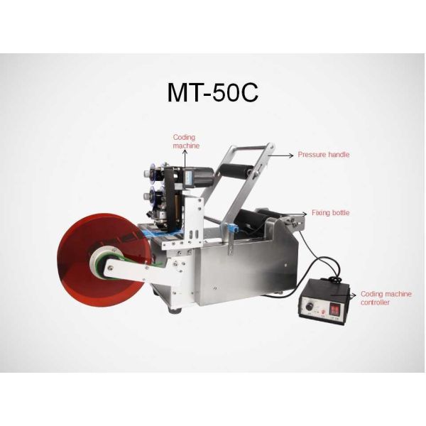 High Accuracy Round Bottle Labeling Machine , Semi Automatic Labeling Machine