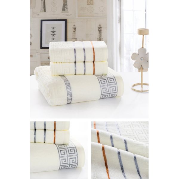 3Pcs Towel set Cotton Beach Bath Face Towel Set for both Adults and Baby Bath Towel Set
