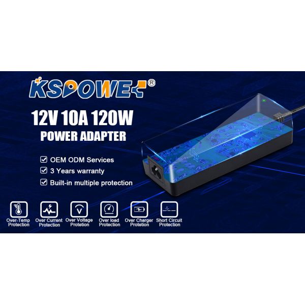 Rainproof Transformers 12V 10A 120W Adapter for PC Material Power Supply Switching and Creative 48V Desktop Speaker Amplifier