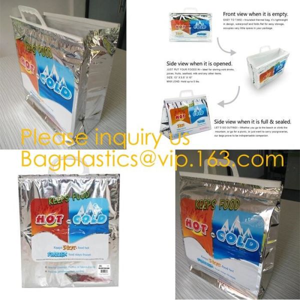 Aluminum Foil Food Use Disposable Cooler Bag Insulated Thermal Bag Organizer Storage Frozen Lunch Bag bagease bagplastic