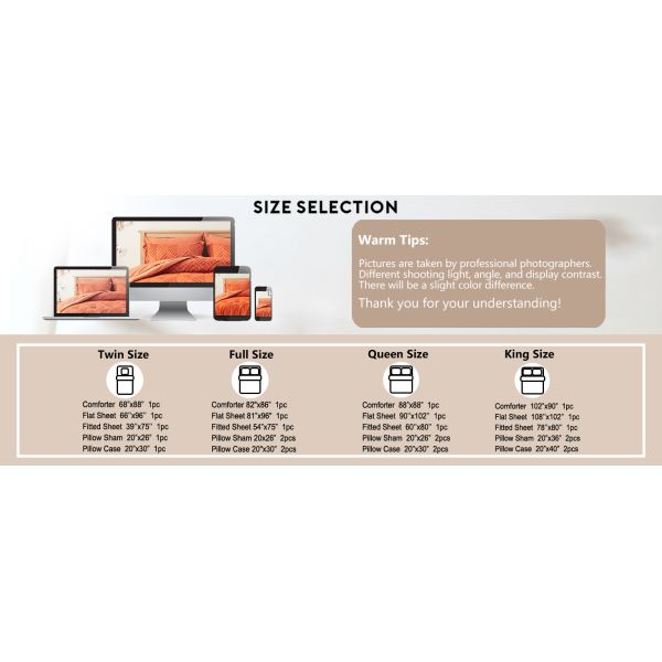 7-Piece Beige Tufted Comforter Set Queen Microfiber Bedding