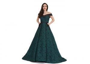 China Elegant Greene Vening Dresses For Women / V Neck Long Muslim Formal Dress on sale