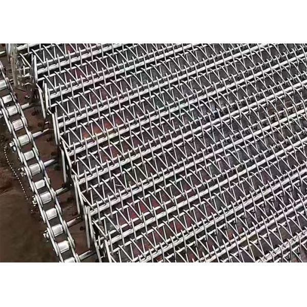 Long Life Stainless Steel Chain Mesh Conveyor Belt Punching / Weaving Type