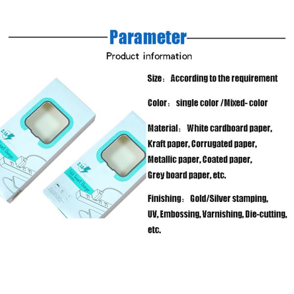 Spot UV / Lamination Data Cable Packaging Box Foldable Packaging Box With Tray