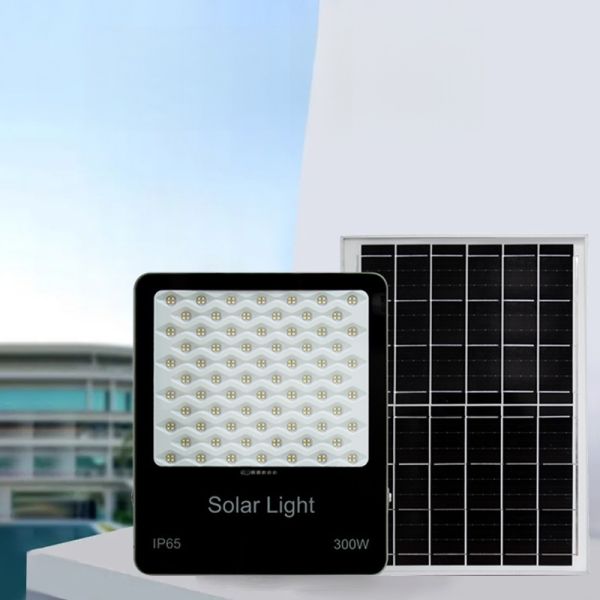 300W Solar Flood Light With Dual Motion Sensor And 15m Range For Outdoor Lighting