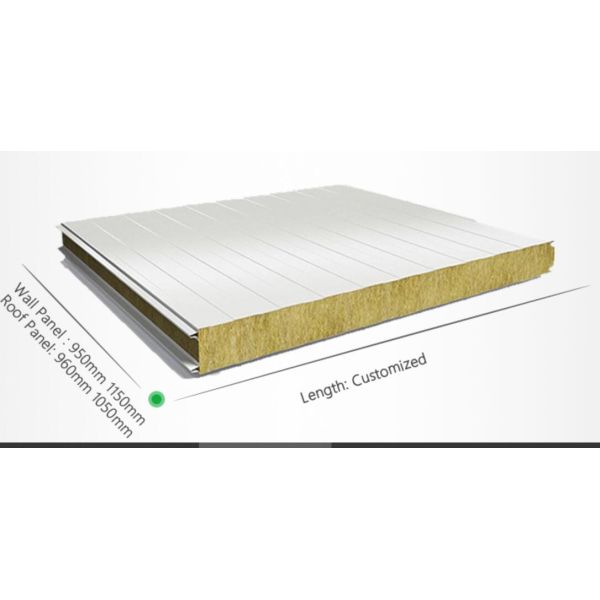 Rock Wool Wall Roof Panel PU Sandwich Panel Line 3 - 8m / Min