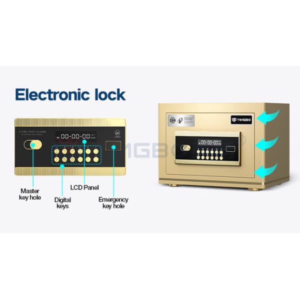 Dual Alarm Electronic Lock Office Safe Box Anti-Theft H250mm