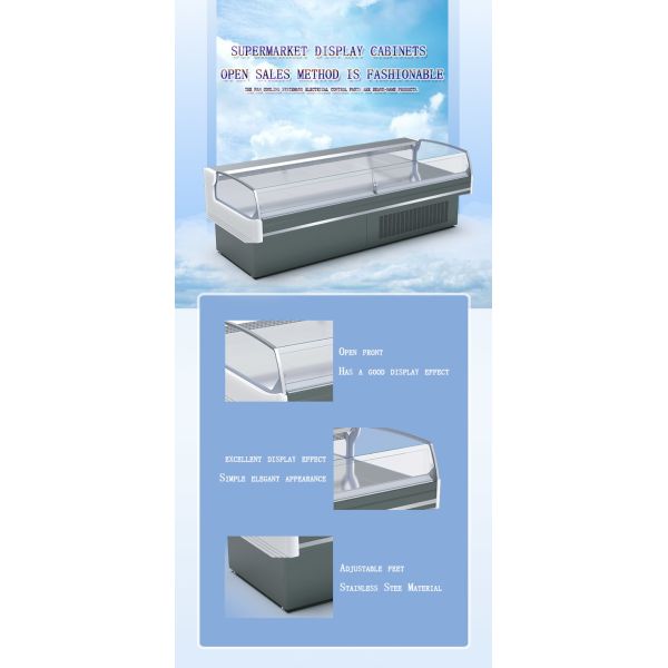 Commercial Deli Display Fridge , Freestanding Butchery Display Freezer For Meat Shop