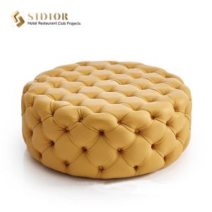 Quality Italian Style Leisure Fabric Ottoman Pouf Modern SGS approved for sale