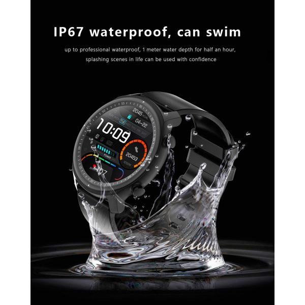 1.28 Inch TFT Touchscreen Smartwatch PPG Sensor Low Power Alert BT4.0