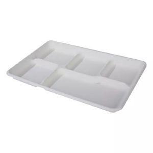 Biodegradable 5 Compartment Disposable Food Tray Sugarcane Bagasse Biodegradable