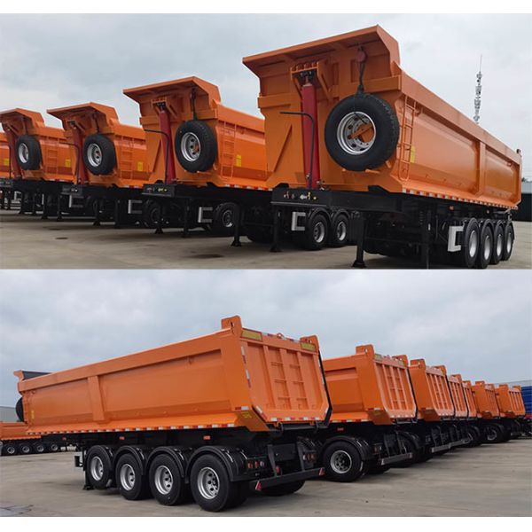 4 Axles Bulk Cargo Tipper Truck Trailer Heavy Duty U Shape 40 Ton