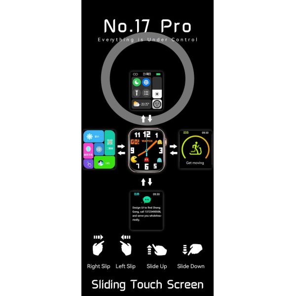 Split Screen 44mm NFC Smartwatch For Android Cell Phone Build In Digital Games