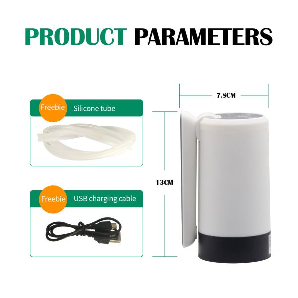 White Black Hand Water Dispenser Pump Automatic Free Standing 800mah