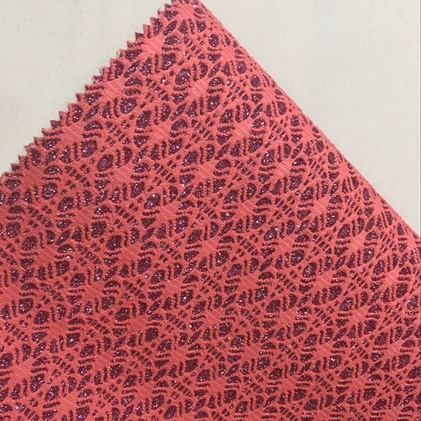 Artifical Shinning Synthetic Fabric With Glitter Leather For Shoes