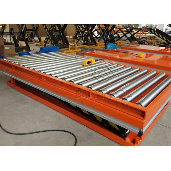 Electric Scissor Hydraulic Lift Table With Roller Conveyor Lift Table 2400x1500mm