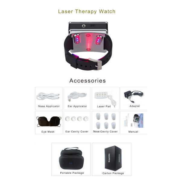 650nm LLLT Low Level Laser Therapy Watch Portable Laser Therapy Device For Diabetes Cure / Blood Fat Decrease