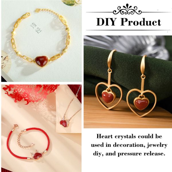 Ornament 0.8'' Heart Shaped Crystal Worry Stone For Spiritual Healing