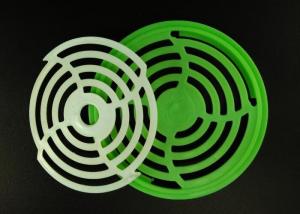 China Green Injection Round Plastic Cover Caps With Air Vent Grooves 70mm RAL 6032 on sale