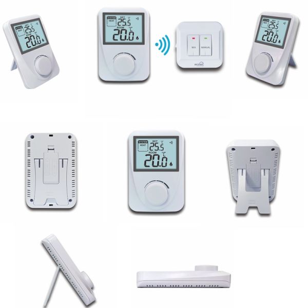 Riseem RF868 Mhz Heating and Gas Boiler Room Non-programmable RF Wireless Thermostat / Wireless Digital Room Thermostat