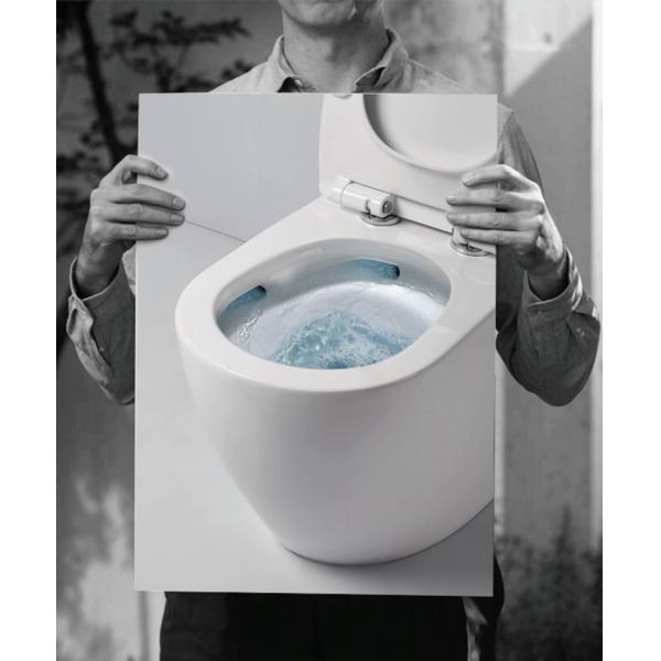 White WC One Piece Bathroom Sanitary Ware Water Closet Bowl Toilet Seat Set Gravity Flushing