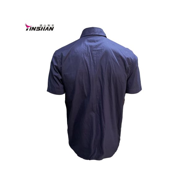Black Work Shirts Polyester Uniform Cotton Workwear with Generous Abrasion Resistance