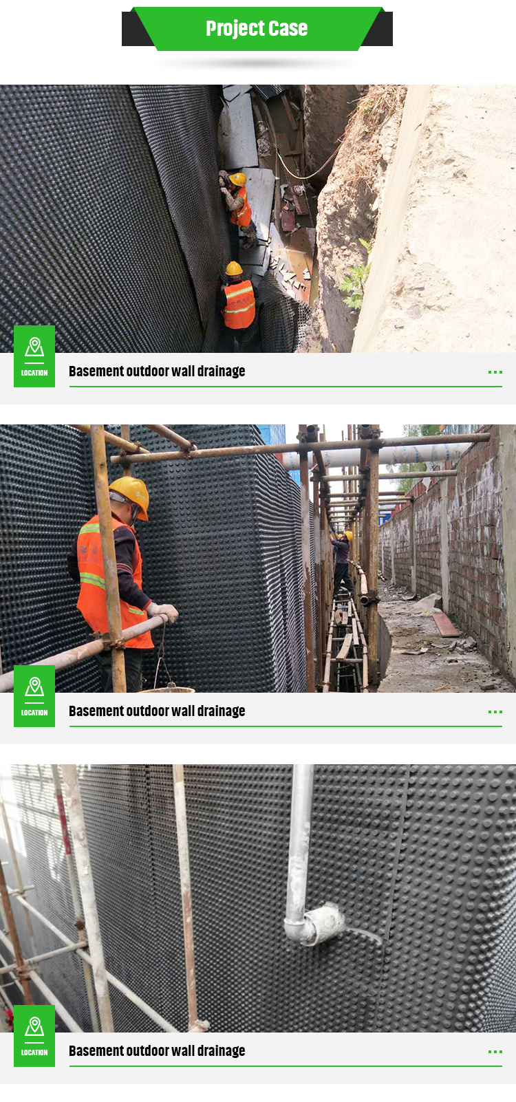 40kg-60kg Volume Green Roof Hdpe Hard Composite Plastic Drainage Sheet Board Mat for Hotel